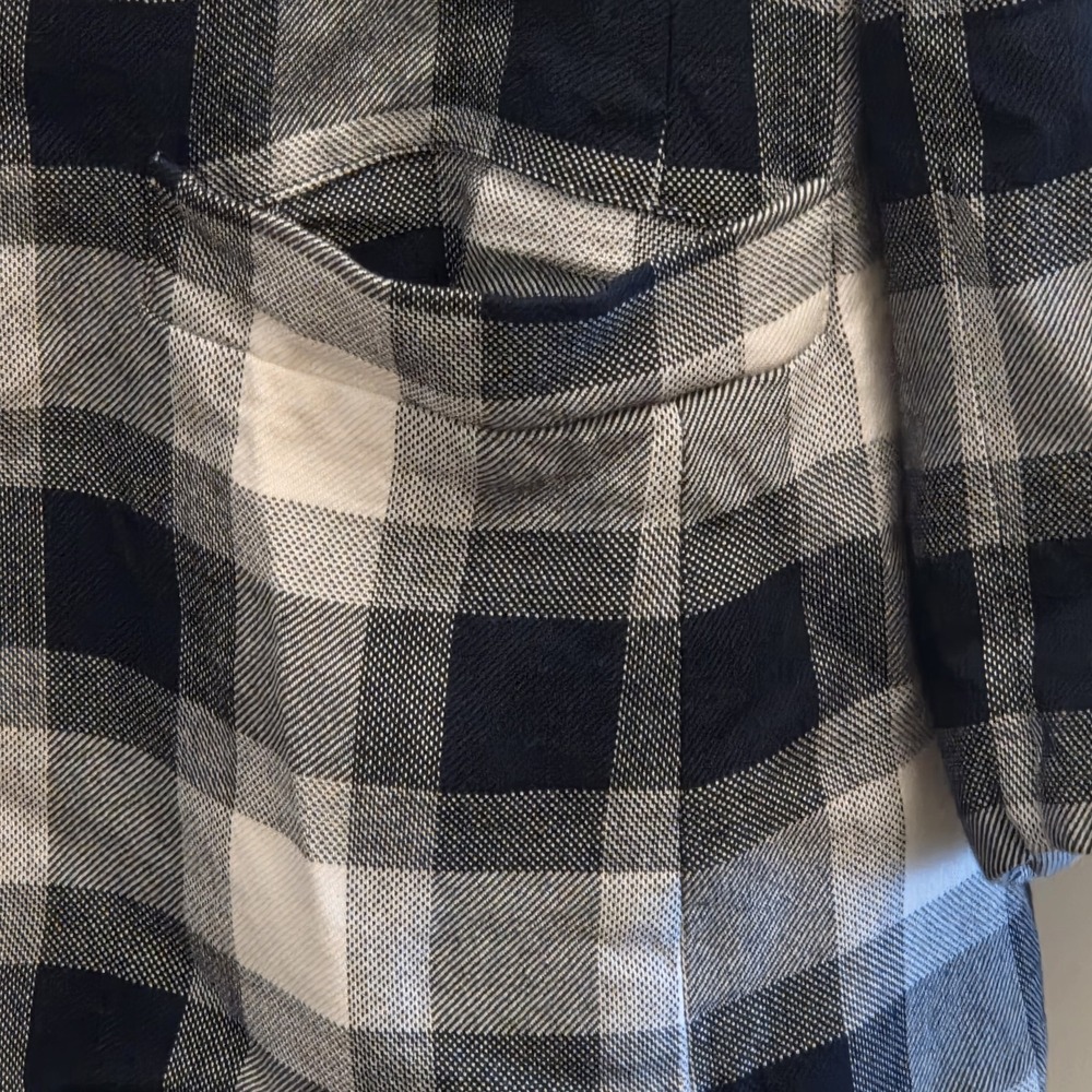 Vintage Kasper ASL Plaid White Black Blazer Size 18 - Picture 2 of 8